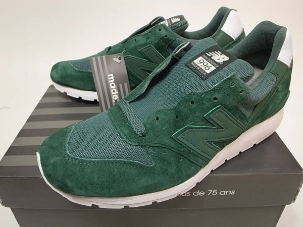 【送料無料 即決】NEW BALANCE USA製 M996LRC 30cm US12 新品 グリーンxホワイト緑x白ピッグスキンスエードxメッシュMADE IN USAアメリカ製_画像5