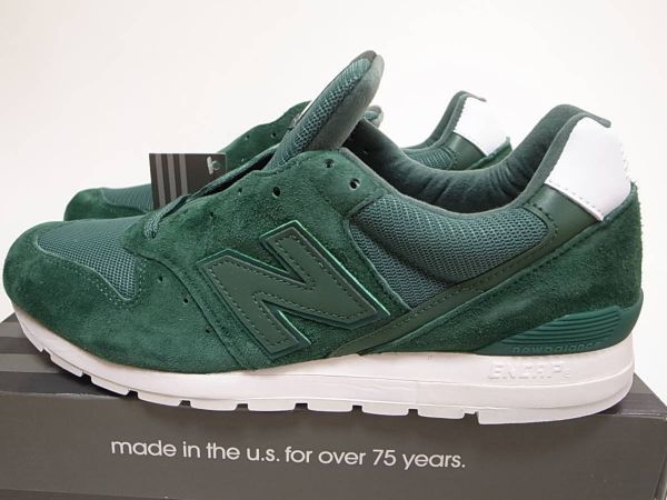 【送料無料 即決】NEW BALANCE USA製 M996LRC 30cm US12 新品 グリーンxホワイト緑x白ピッグスキンスエードxメッシュMADE IN USAアメリカ製_画像4