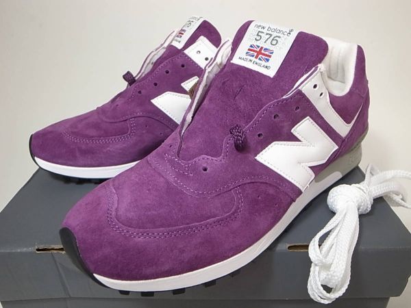 【送料無料 即決】NEW BALANCE UK製 M576PP 27.5cm US9.5新品オールスエード 紫白パープルxホワイト30周年記念 限定MADE IN ENGLAND 英国製