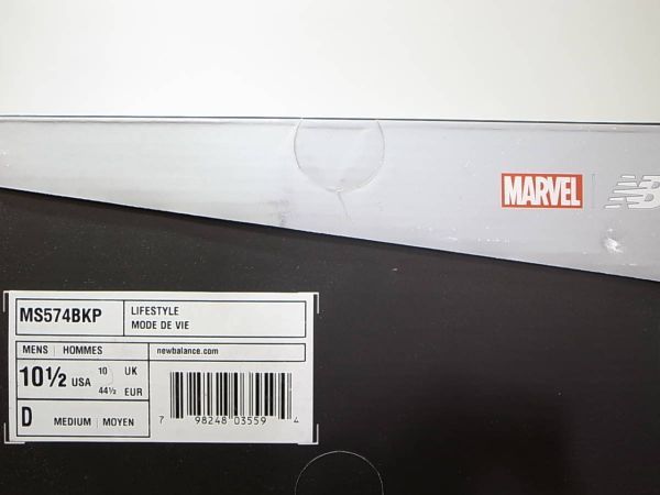 【送料無料 即決】NEW BALANCE x MARVEL MS574BKP SPORT 28.5cm US10.5 新品 マーベル映画ブラックパンサーBLACK PANTHER 別注コラボ 限定_画像10