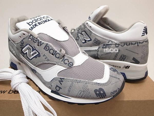 【送料無料 即決】NEW BALANCE UK製 M1500NBG 24.5cm US6.5新品30周年記念GREYグレーロゴ限定GRAY LOGO総柄スエード30th Anniversary英国製