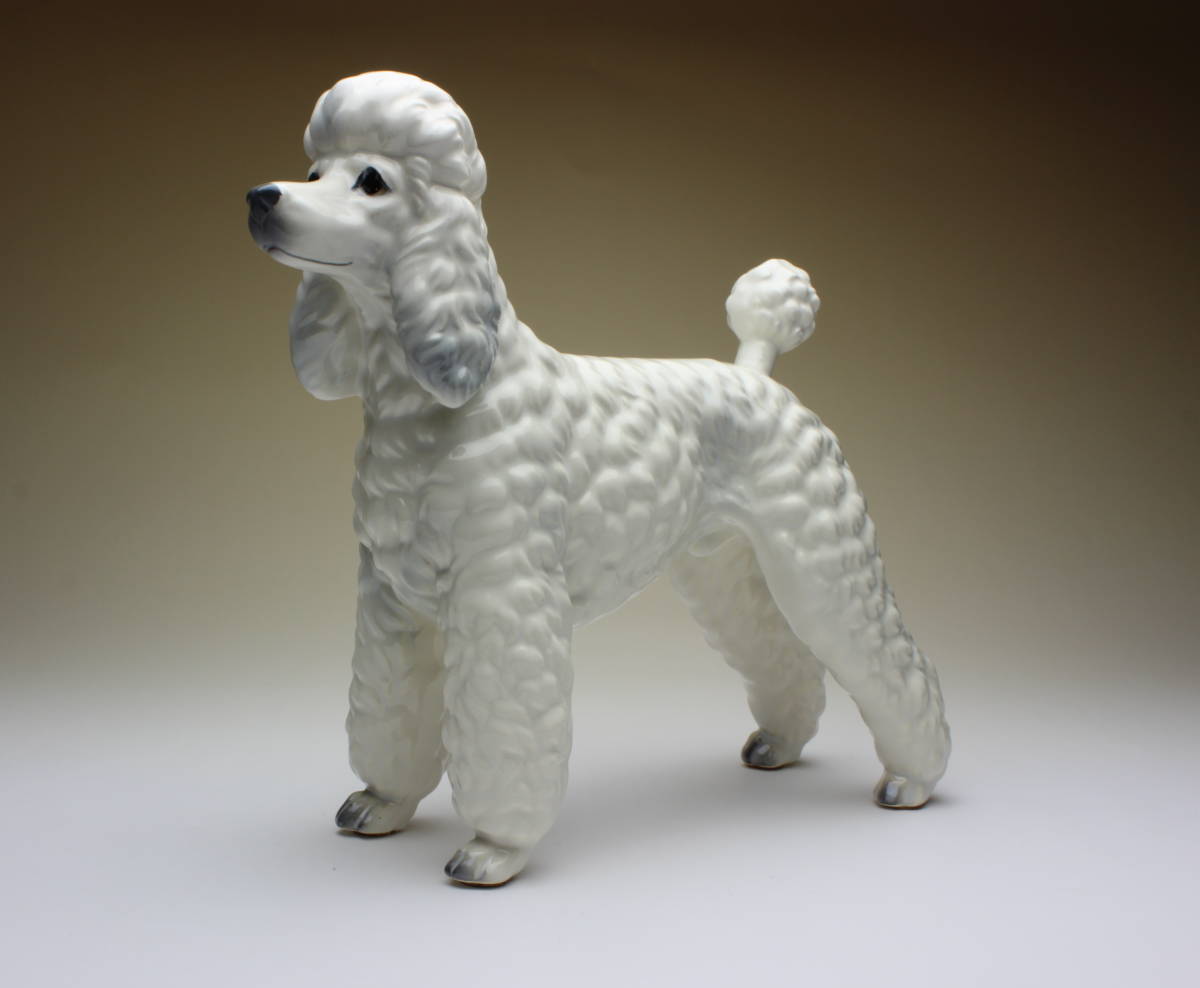 ヤフオク 陶器製 犬置物 プードル ホワイト 四つ足立ち シ ヤフオク 陶器製 犬置物 プードル ホワイト 四つ足立ち シ