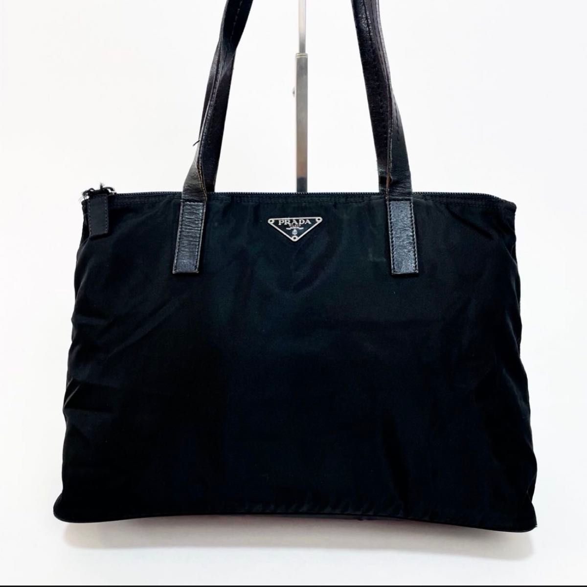 プラダ ナイロンレザー 三角ロゴ バッグ BN2044 PRADA プラダ トートバッグ 三角ロゴ ナイロン レザー ブラック