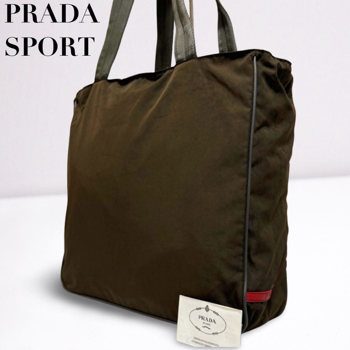 【プラダスポーツ】トートバッグ PRADA SPORT プラダスポーツ トートバッグ カーキ A4 大容量 赤