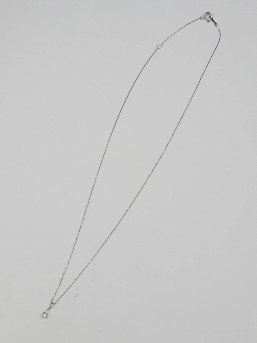 プラチナ ダイヤモンド 0.15ct Pt極細チェーン ペンダントネックレス 40cm 送料無料 6307 4