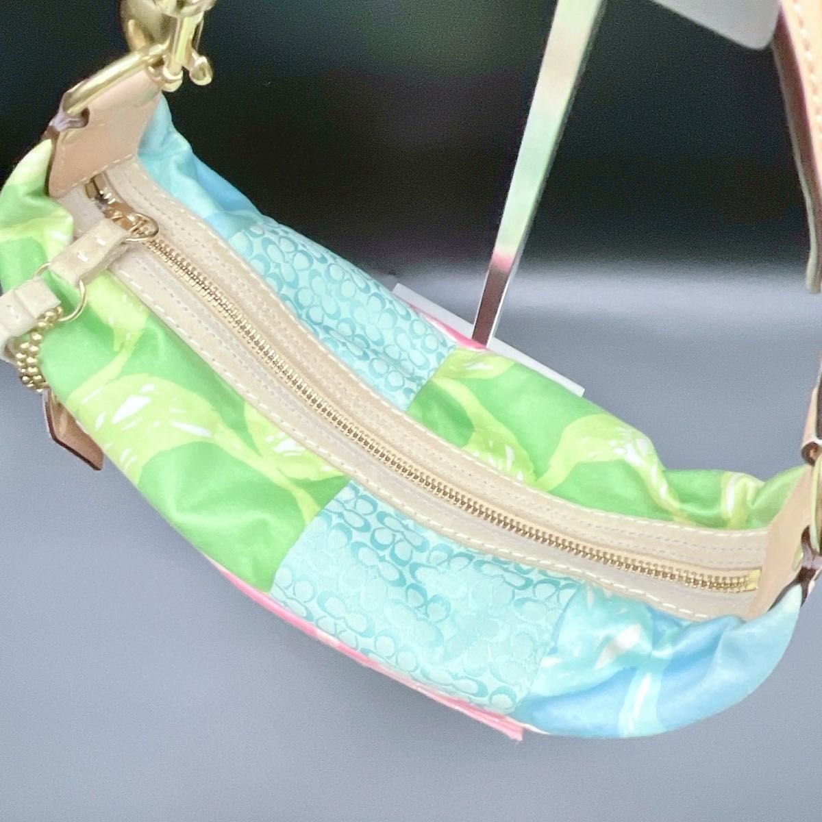 coach archive ハンドバッグ y2k COACH ハンドバッグ シグネチャー レザーキャンバス archive y2k