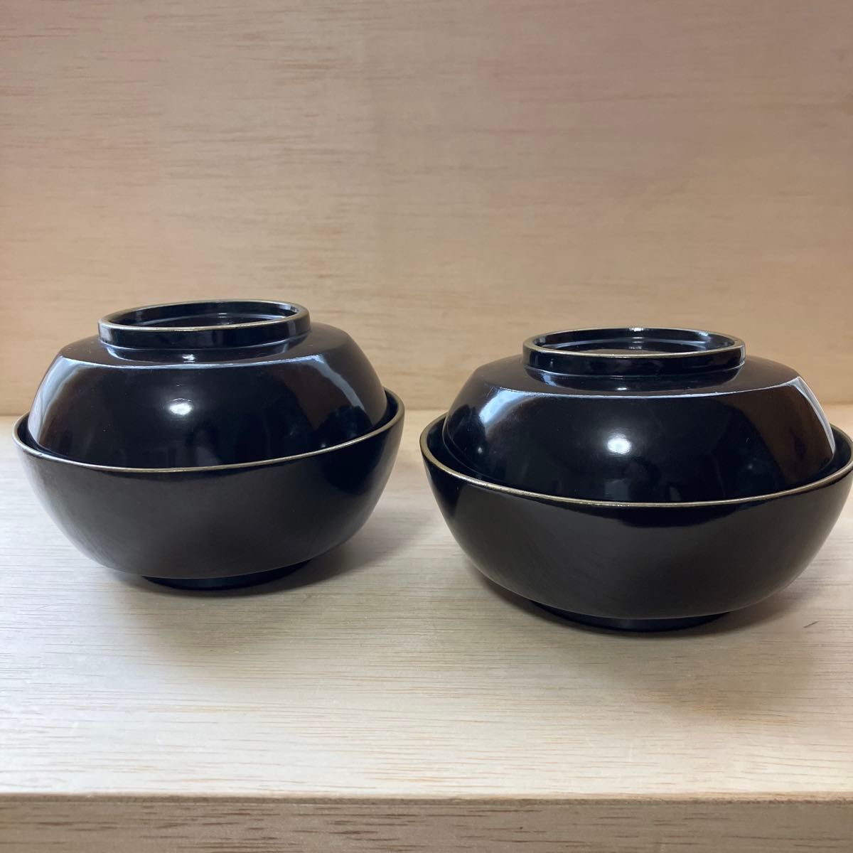 【高級漆器】輪島塗 吸物椀 濱田屋 5客 うるし塗り蓋付き椀5客 漆器 吸物椀 木製漆器 輪島塗 浅いお椀