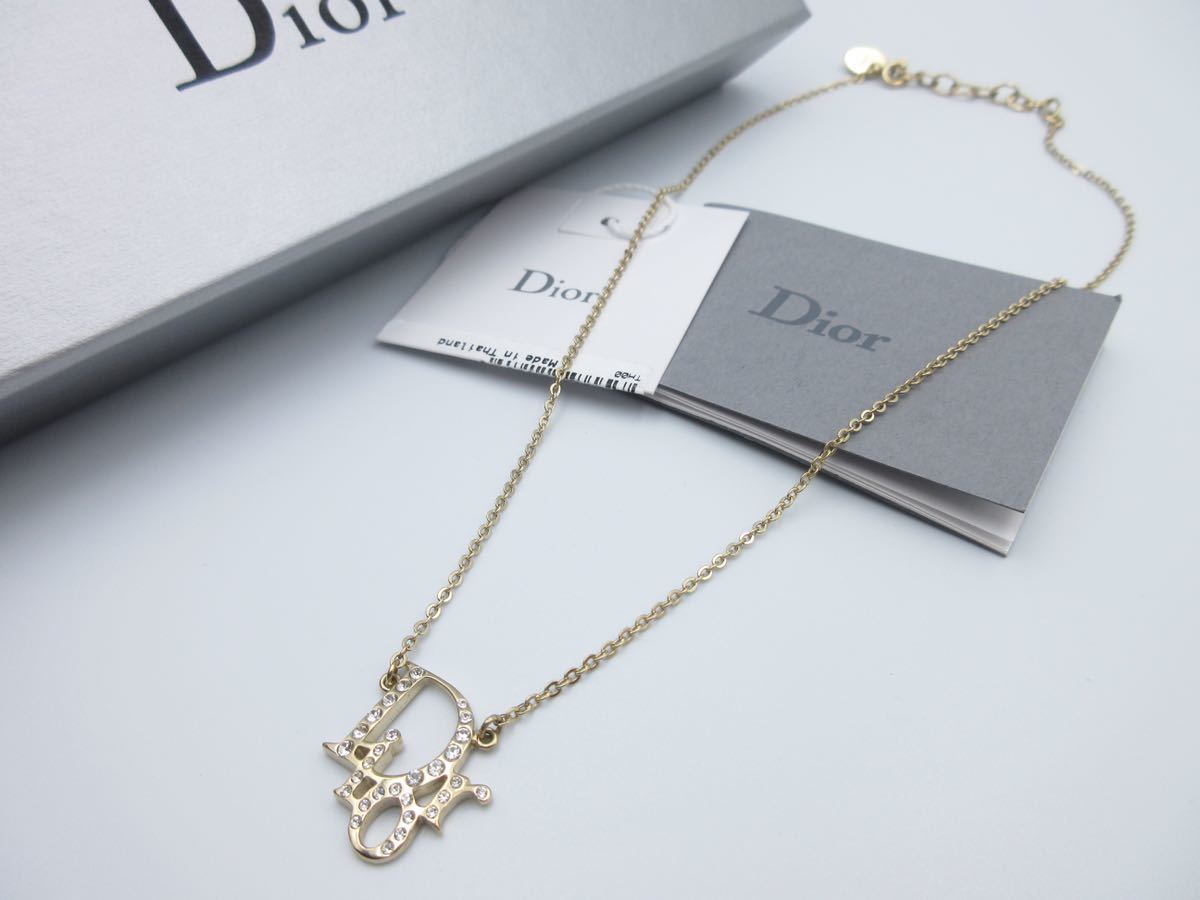 新品同様】タグ&カード付き Christian Dior ネックレス ロゴ 
