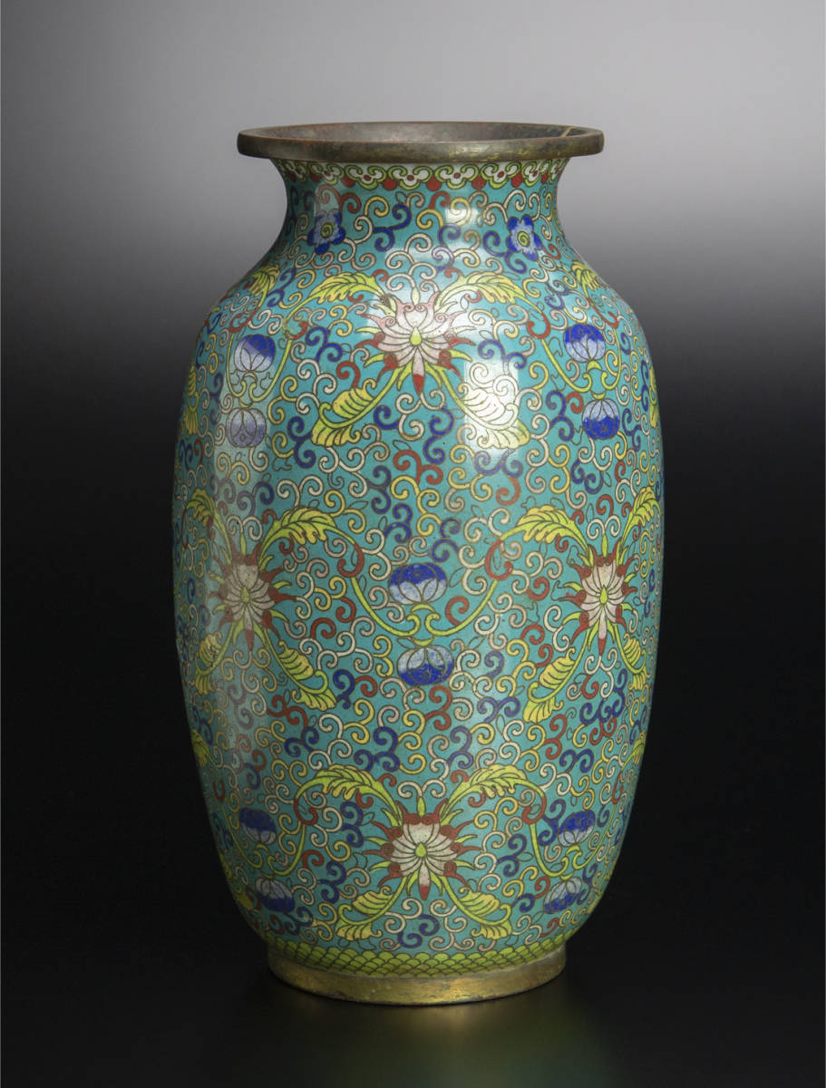 清 景泰藍瓶 中国 古美術 掐丝珐琅