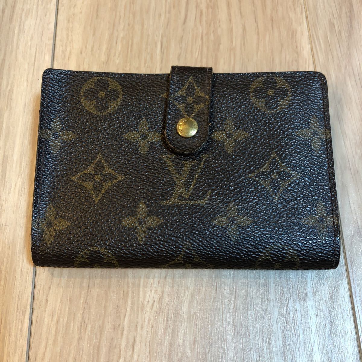 送料込★LOUIS VUITTON ルイヴィトン がま口財布 二つ折り財布 ポルトモネ・ビエ ヴィエノワ ブラウン モノグラム　M61663 フランス製 廃盤