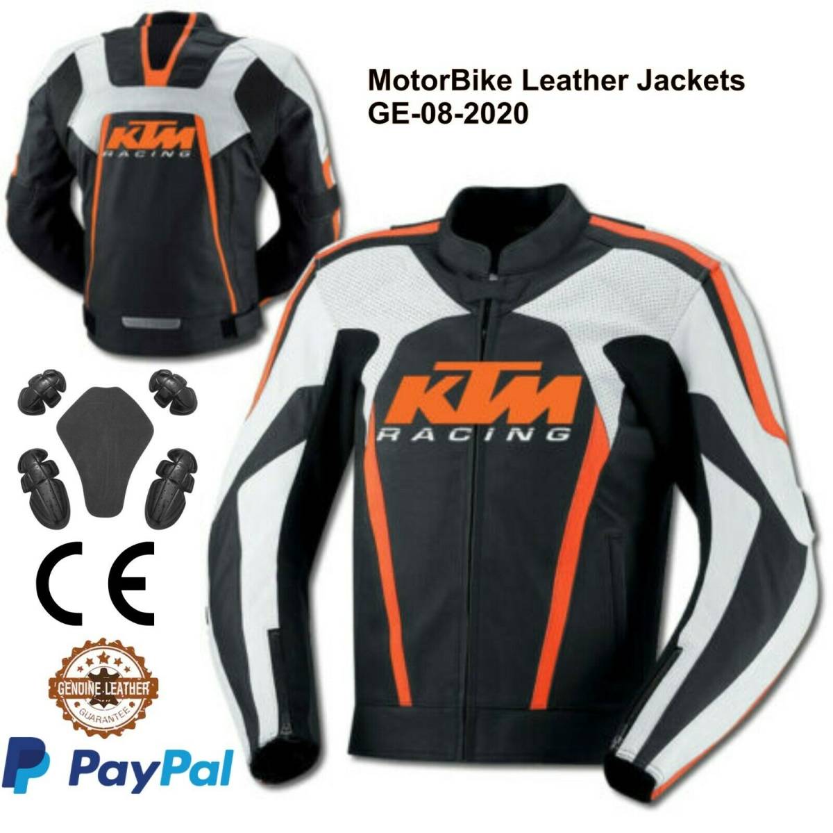 海外 限定 送料込み KTM Racing MotoGP レーシング レザージャケット 本革 サイズ各種 4