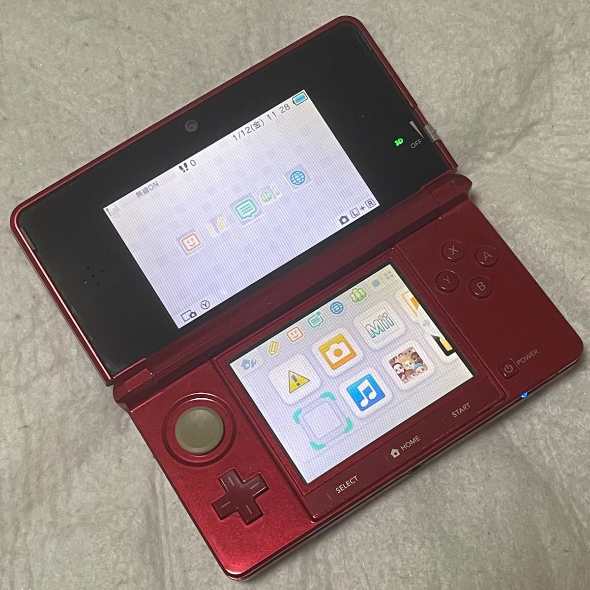 ニンテンドー3DS CTR-001メタリックレッド + アートアカデミ ニンテンドー3DS 本体 完備品 メタリックレッド CTR-001 動作