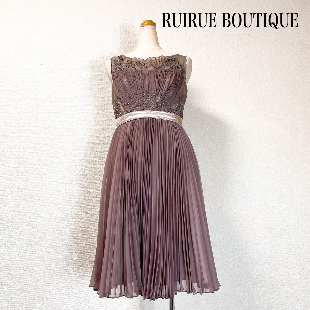 もぐ様❤️ルイルエブティック シフォン プリーツ ワンピース パーティードレス RUIRUE BOUTIQUE ルイルエブディック プリーツシフォン