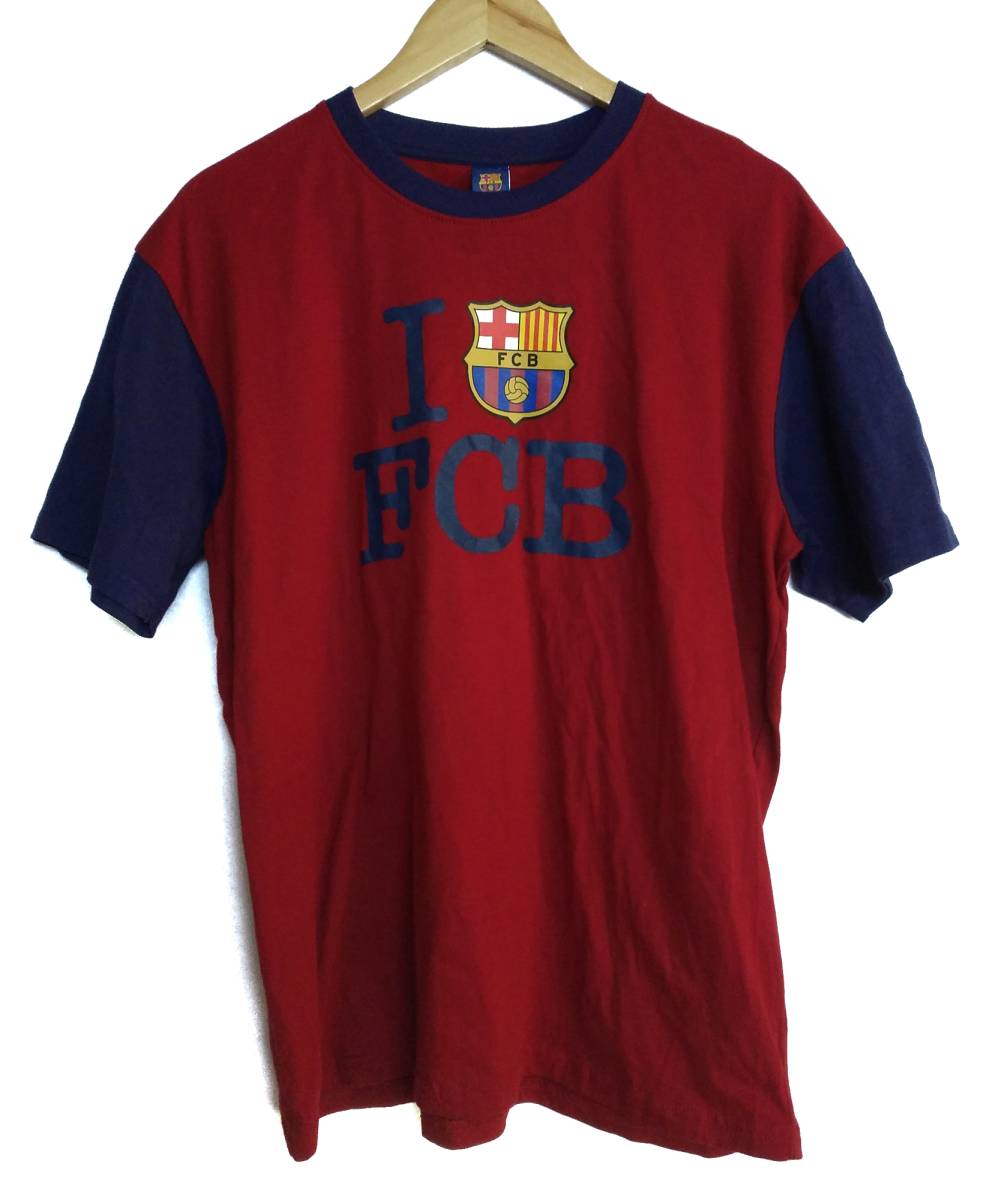 Paypayフリマ Fcバルセロナ I Love Fcb 半袖 Tシャツ 濃赤 M オフィシャルグッズ Producte Official デカロゴ マークプリント サッカー シャツ メンズ