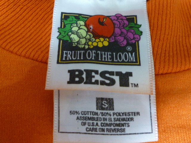 USA古着　Tシャツ FRUIT OF THE LOOM S La-Tec オレンジ 90s ナンバリング サッカー_画像3