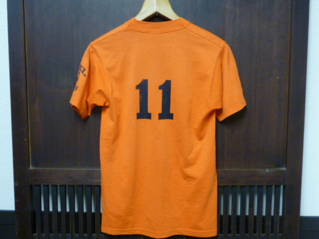USA古着　Tシャツ FRUIT OF THE LOOM S La-Tec オレンジ 90s ナンバリング サッカー_画像2