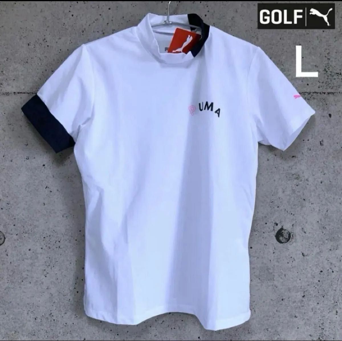 23区GOLF ストレッチスムース モックネックシャツ ベージュ/L PUMA GOLF 【L】アシンメトリー ストレッチ モックネックシャツ