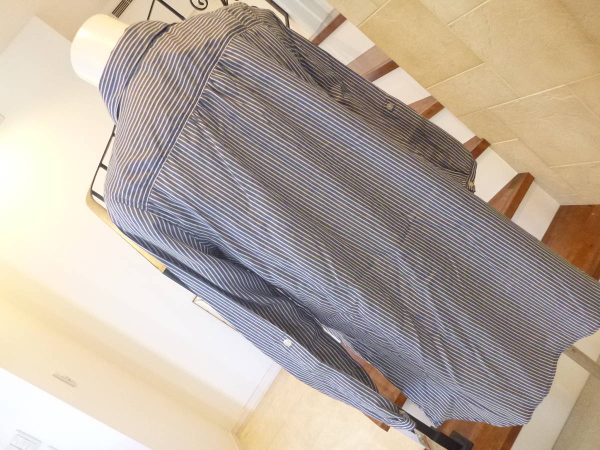  новый товар ELFINDOLL * темно-синий × белый полоса рисунок производство передний послеродовой для кормление . приятный туника длинный рубашка M