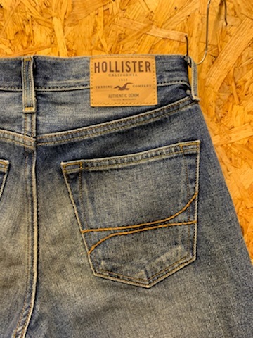 メンズ パンツ カットオフ ♪ HOLLISTER ホリスター ショート ショーツ ハーフ デニム 小さいサイズ FB921LP/ W28 レターパック発送可_画像8