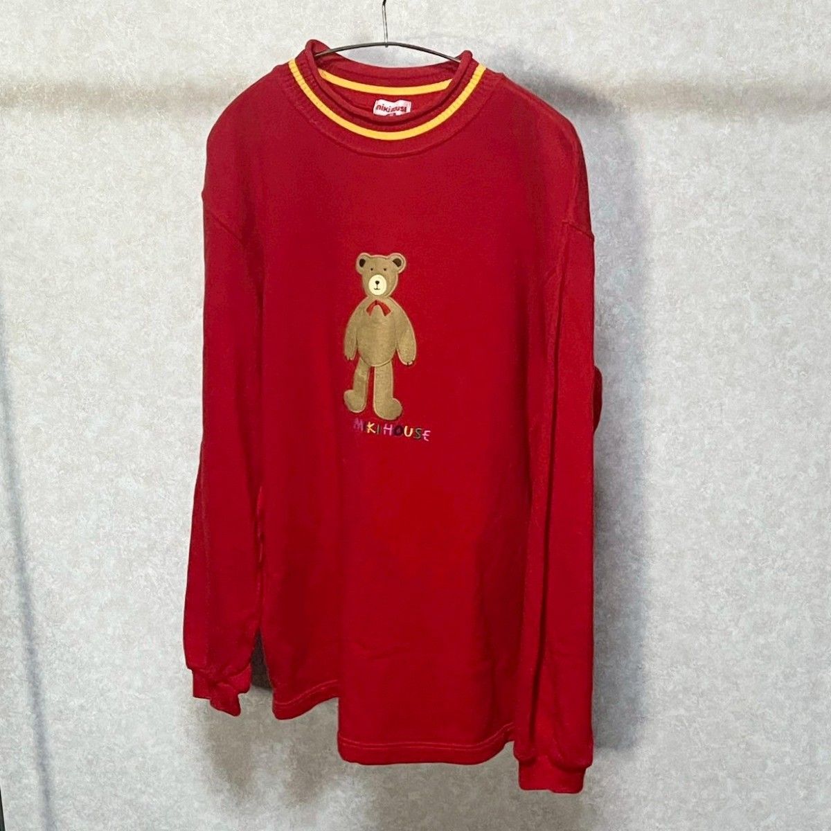 MIKI HOUSE レッド スウェット L 古着】miki HOUSE スウェット トレーナー くま刺繍 ミキハウス