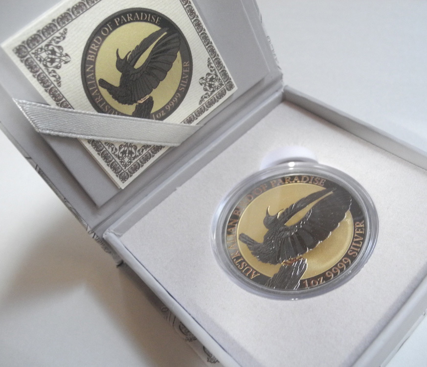 オーストラリア 1ドル銀貨 1oz 2018年 ローズゴールド+ルテニウム版 ウロコフウチョウ 鳥の楽園 純銀1オンス 新品レア！ エリザベス女王_画像5