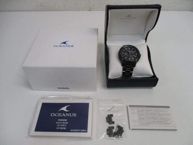 CASIO OCEANUS OCW-G1000B-1AJF 保証書付き カシオ オシアナス GPS ハイブリット 電波ソーラー チタン オールブラック 腕時計_画像2