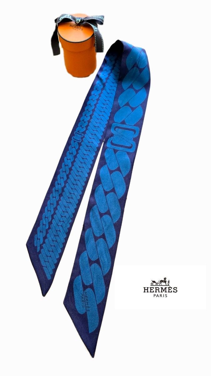 HERMES エルメス スカーフ ツイリー SILK 箱付き エルメス ツイリー スカーフ シルク 本物 Clic cest Noue 箱付き