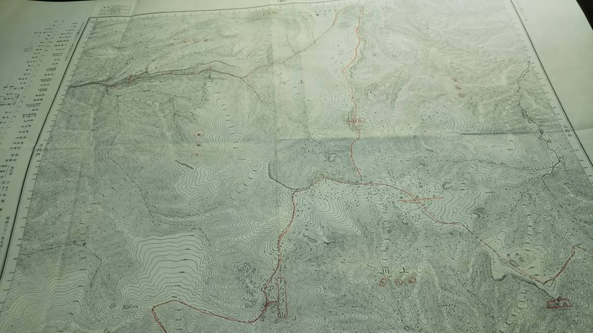 　古地図 　旭岳　北海道　地図　資料　46×58cm　大正10年測量　昭和31年発行　赤鉛筆かきこみ　_画像2