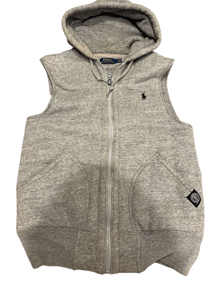 Polo Ralph Lauren フード付きグレー ベスト XS POLO RALPH LAUREN フード付きベスト グレー|Yahoo!フリマ(旧