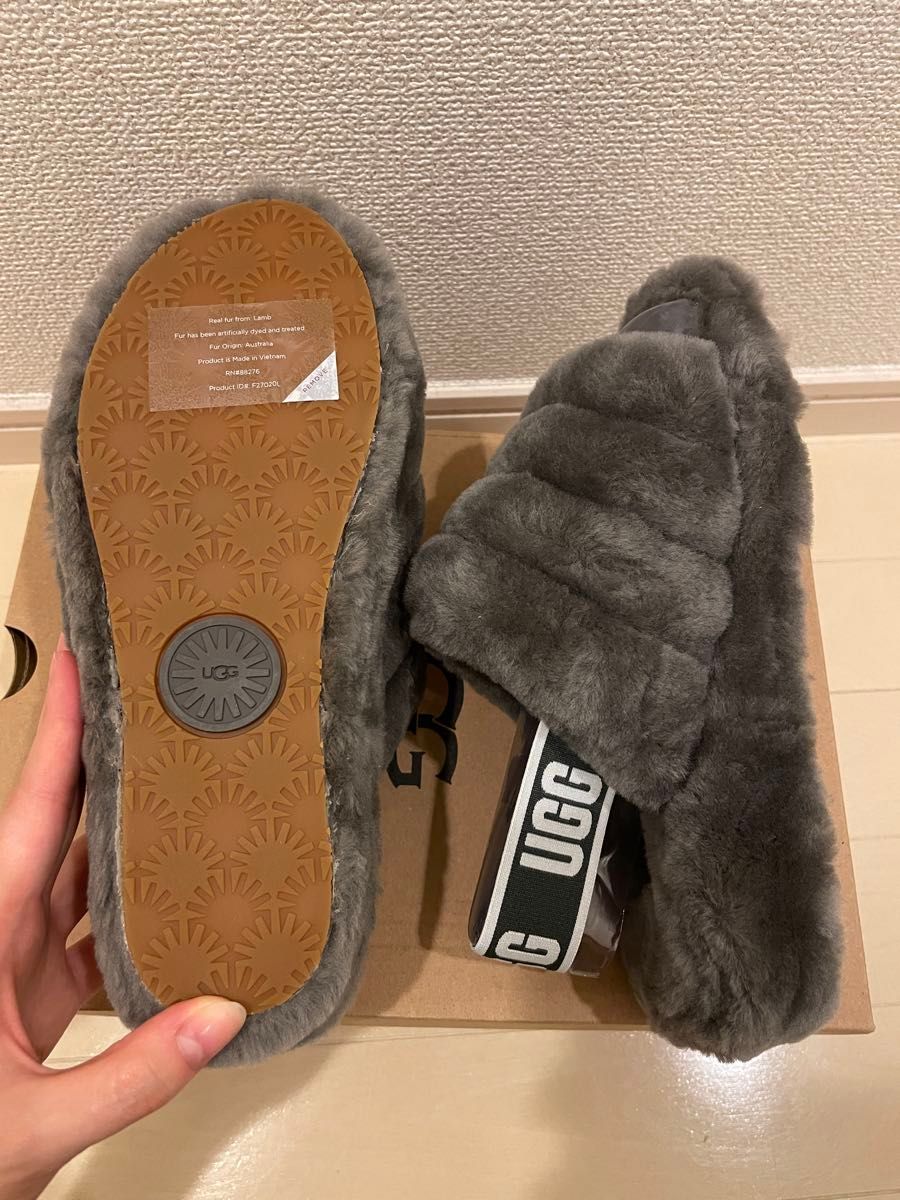 UGG 24cm ファーサンダル 新品未使用】UGG ファーサンダル FLUFF YEAH SLIDE 24cm|Yahoo