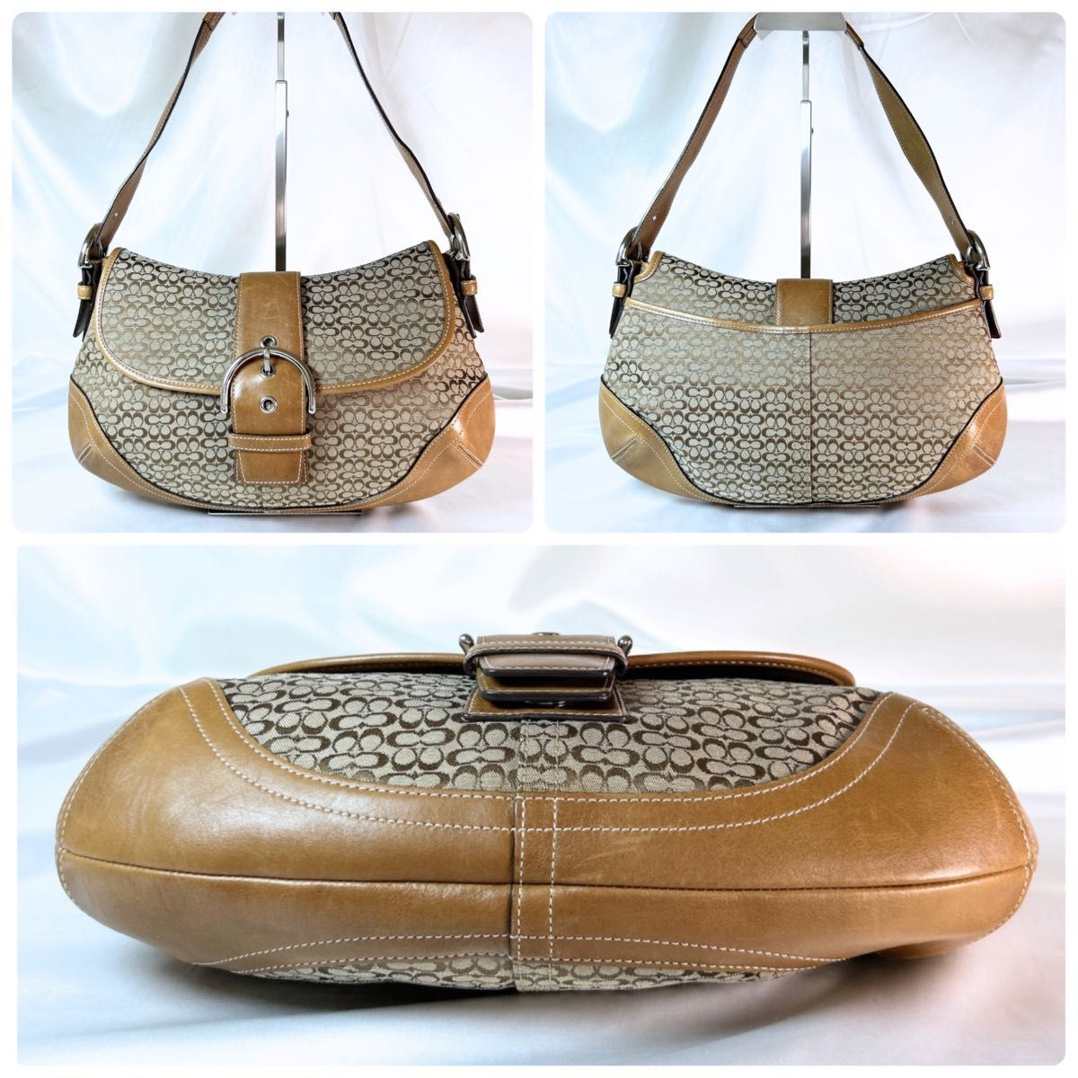 COACH コーチ シグネチャー ソーホーワンショルダーハンドバッグ ブラウン 美品 COACH コーチ ワンショルダーバッグ SOHO ソーホー ミニ
