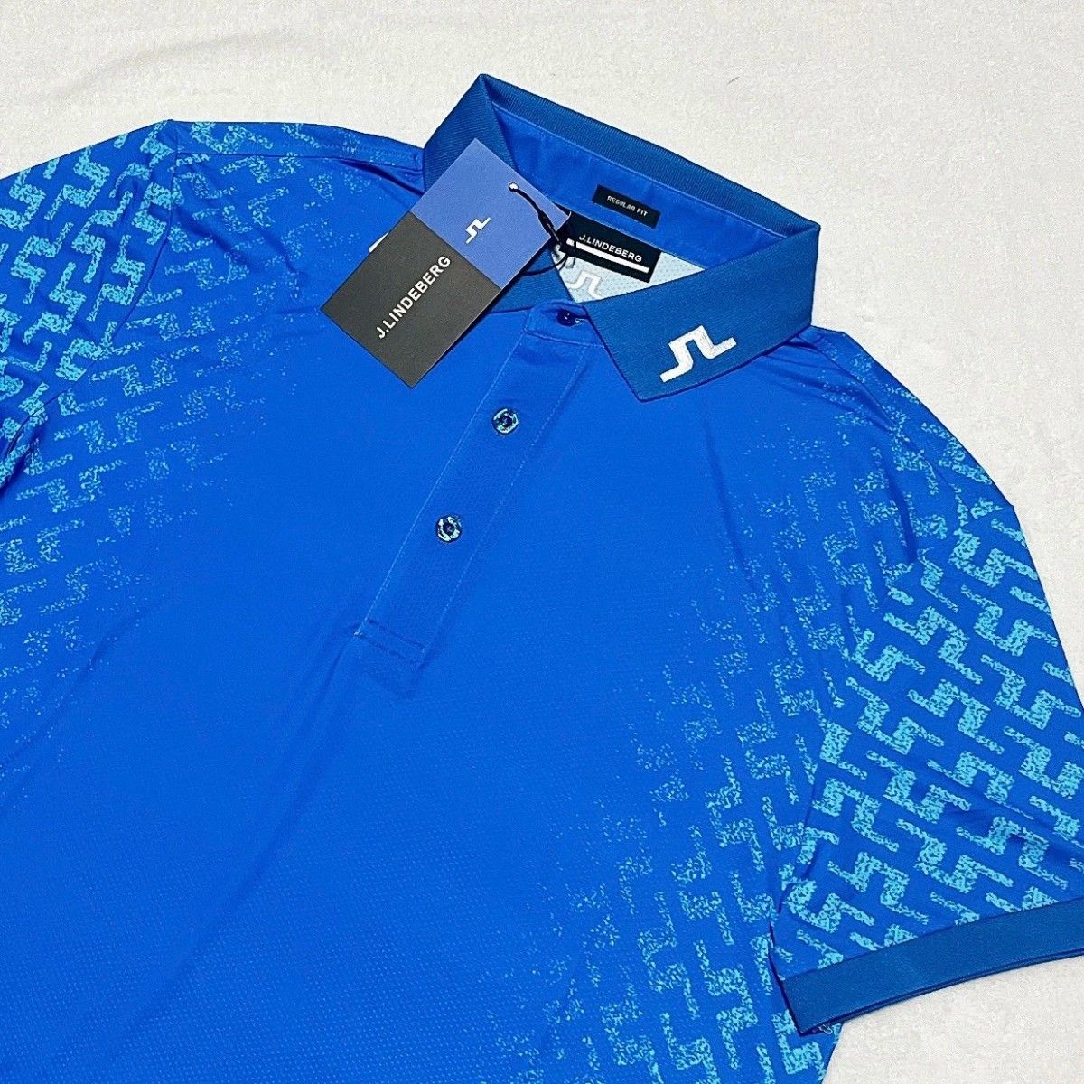 新品 J.LINDEBERG ゴルフ 半袖ポロシャツ ブルー XL メンズ 新品 J LINDEBERG ゴルフ 半袖ポロシャツ スカイブルー L
