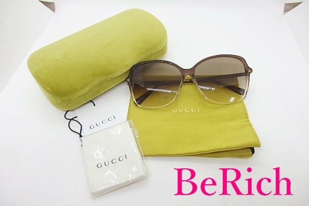 美品 グッチ GUCCI サングラス GG0546 ブラウン クリア グラデ
