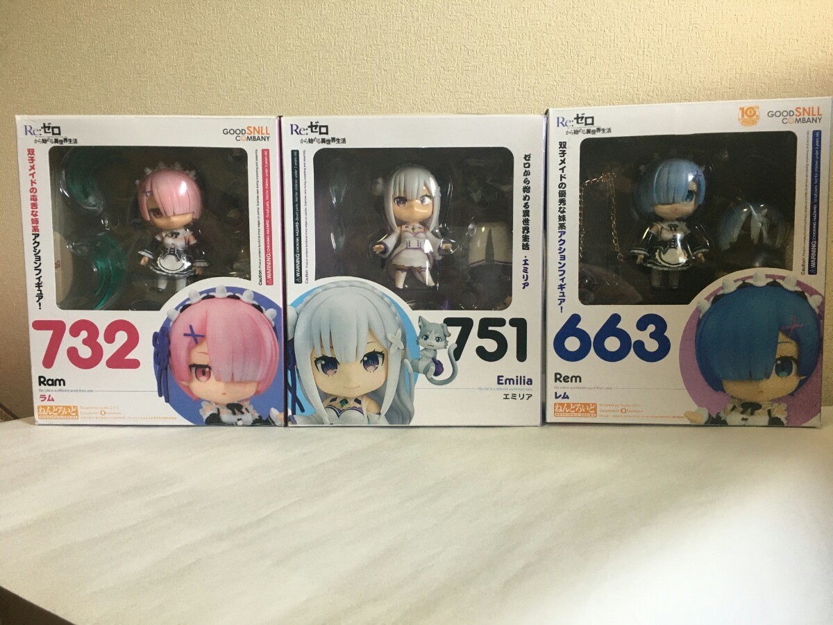 Paypayフリマ リゼロ レム ラム エミリア フィギュア ねんどろいど3体セット