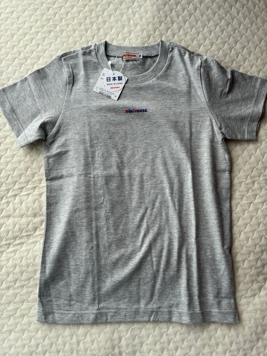タグ付き ミキハウス スポーツTシャツ 130 新品未使用】ミキハウス 130 Tシャツ グレー 半袖 【タグ付き