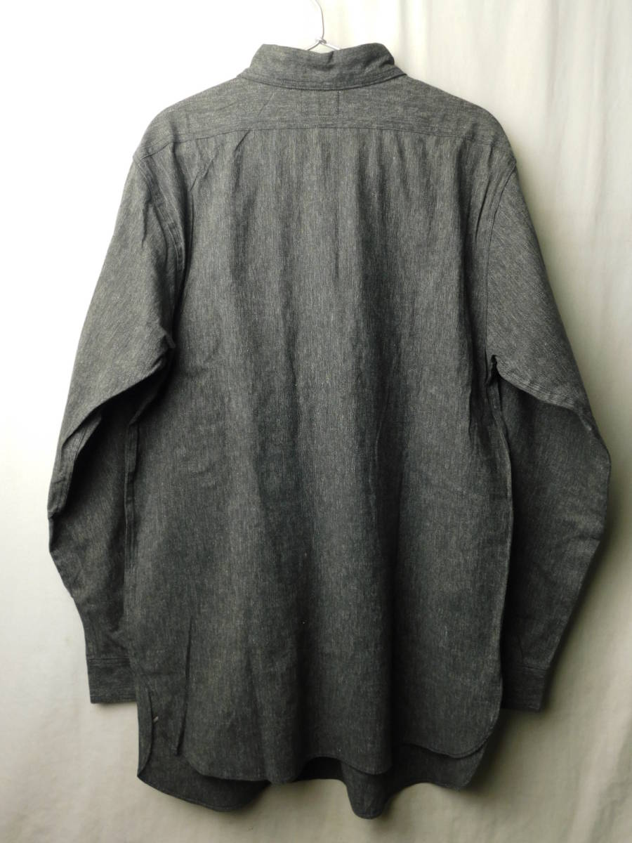 40s50s ビンテージ Smco ハーフジップ シャンブレーシャツ ワークシャツ 黒シャン ブラックシャンブレー 141/2 デッドストック_画像4