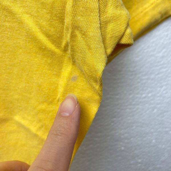 USA производства 90\'s Gap GAP вырез лодочкой короткий рукав карман футболка (S) одноцветный желтый цвет pokeT 90 годы America производства старый бирка Old 