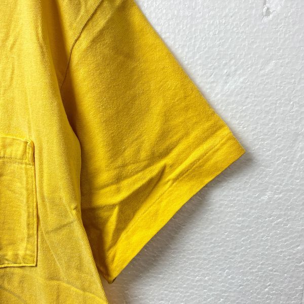 USA製 90's ギャップ GAP クルーネック 半袖 ポケットTシャツ (S) 無地 黄色 ポケT 90年代 アメリカ製 旧タグ オールド_画像5