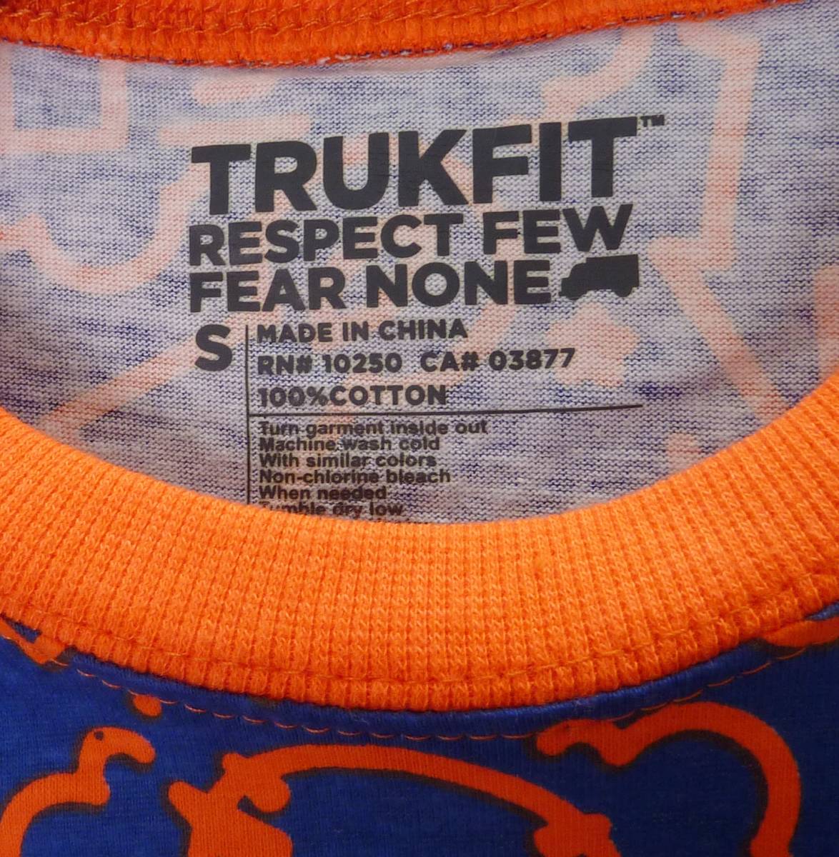 TRUKFIT トラックフィット 総柄 半袖Tシャツ （ブルー×オレンジ）(S) [並行輸入品]