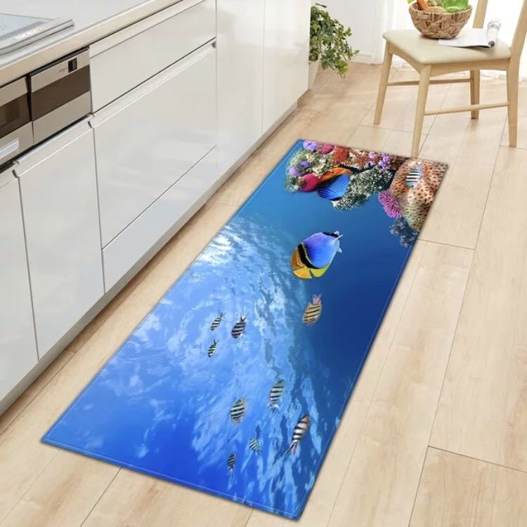  long 40×120 sea coral mat entranceway kitchen Surf diving Hawaii marine Nankoku wave saltwater fish fish .. sea middle nimo... tropical fish blue 