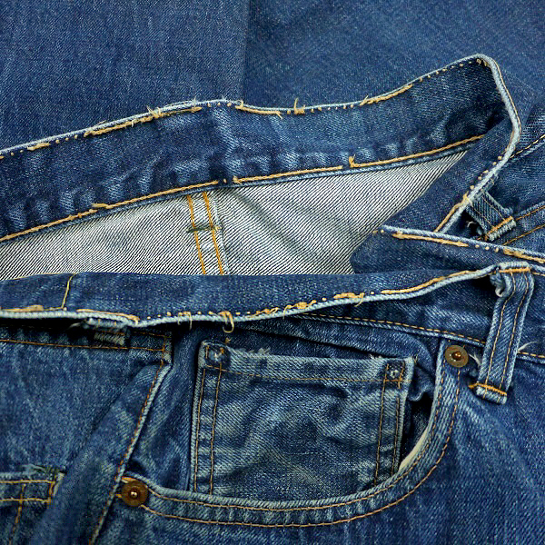  free shipping 60s LEVIS 505 BIG E Vintage Levi's big E Denim pants jeans big size yellow stitch old clothes stamp 8 W37