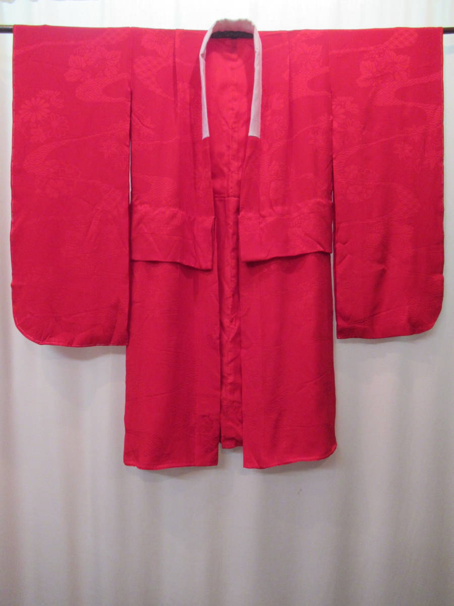 売れ筋がひ新作！ 女の子綸子紅絹襦袢 7歳着物