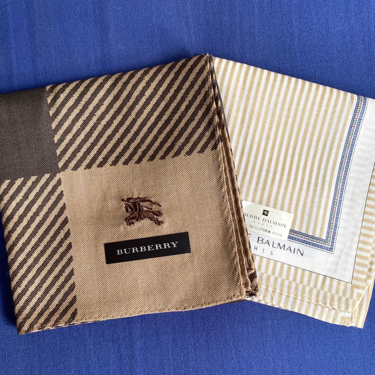 Paypayフリマ バーバリー Burberry 他 メンズ ブランド ハンカチ 2枚セット 茶色系 Paypayフリマ バーバリー Burberry 他 メンズ ブランド ハンカチ 2枚セット 茶色系