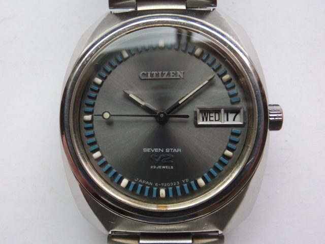 シチズン メンズ腕時計 セブンスターV2 オートマチック 自動巻き 青白
