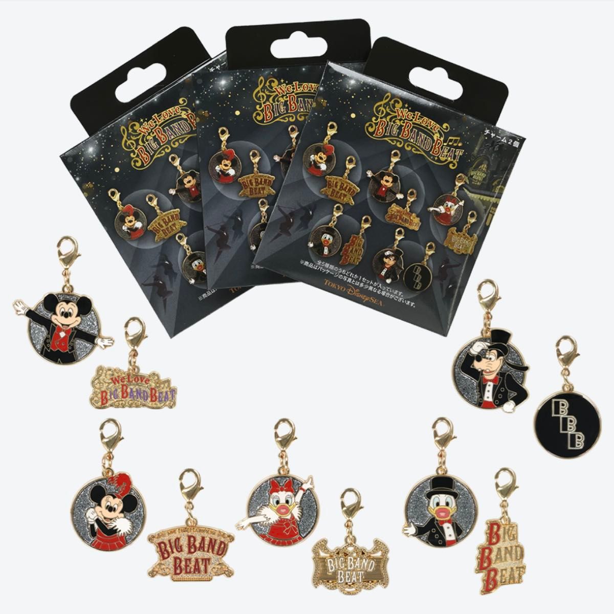 ビッグバンドビート★チャーム全5セット★コンプリート!週末値下げ!!! 新品 ディズニーシー We Love ビッグバンドビート チャーム 全5