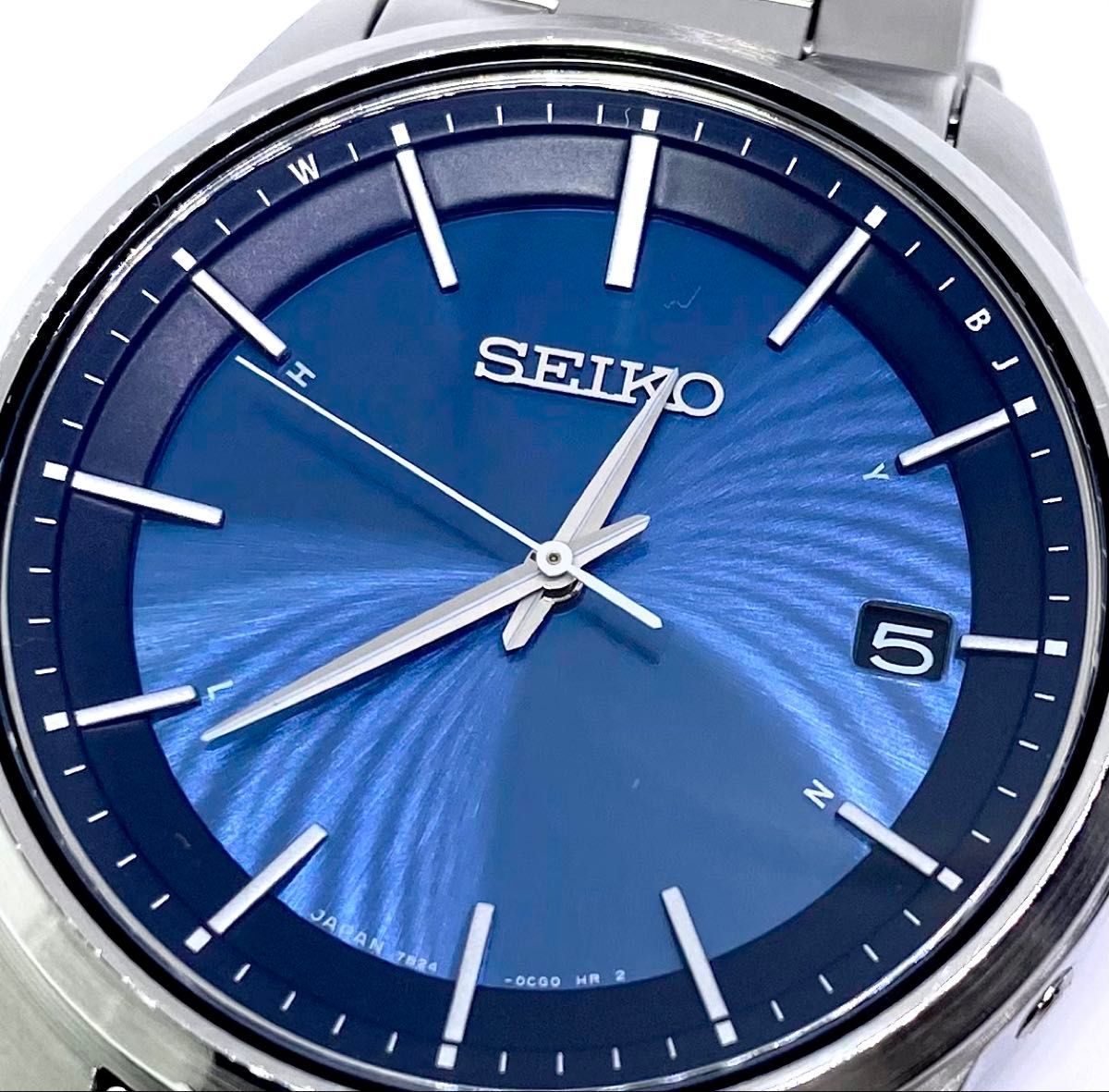 SEIKO セイコー 7B24 電波ソーラー 正常稼働中 超美品 箱付属品付き SEIKO セイコー 電波ソーラー 腕時計 7B24 日本製 ブルー文字盤