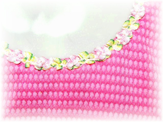 クリエイトファッション お花のレース飾り セパレート水着 スカートセット 130cm ピンク 凹凸生地の画像5