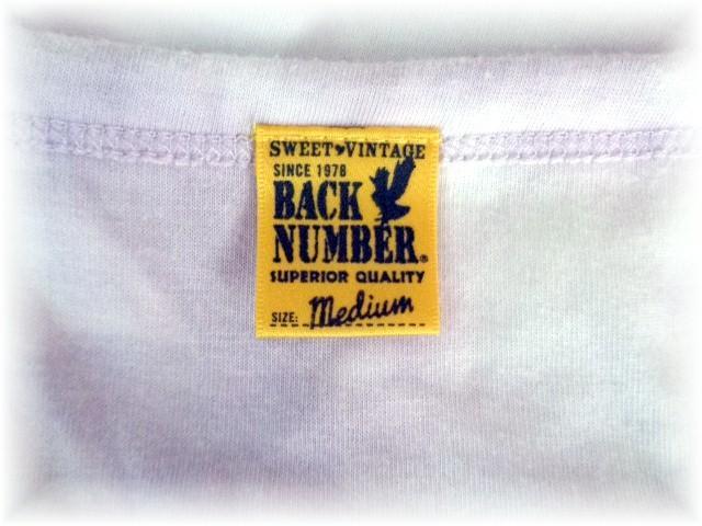 BACK NUMBER short sleeves T-shirt M white × purple aperture stop dyeing 