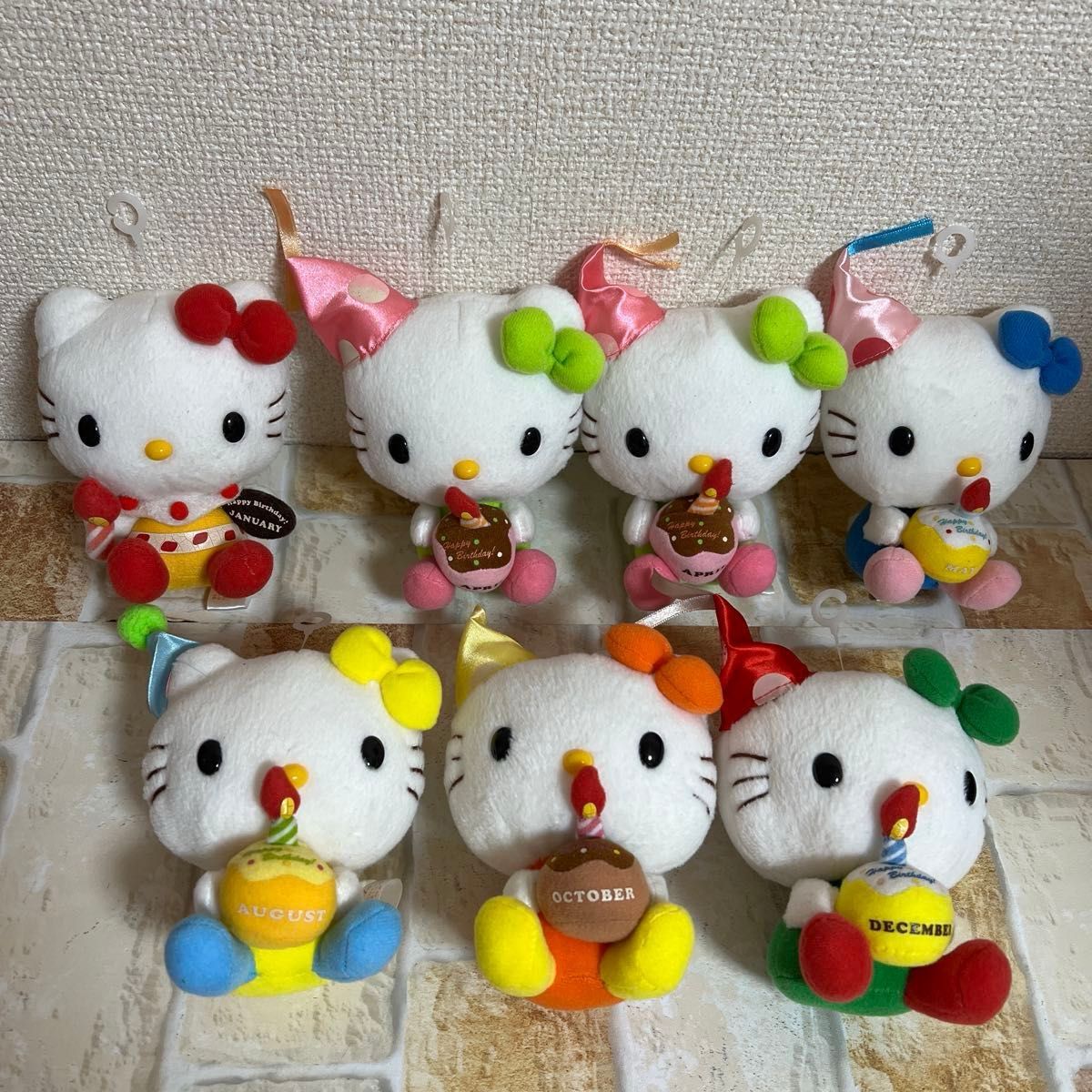 レトロ キテイちゃん バースデー ぬいぐるみ 7点 まとめ売りセット レトロ キテイちゃん バースデー ぬいぐるみ 7点 まとめ売り