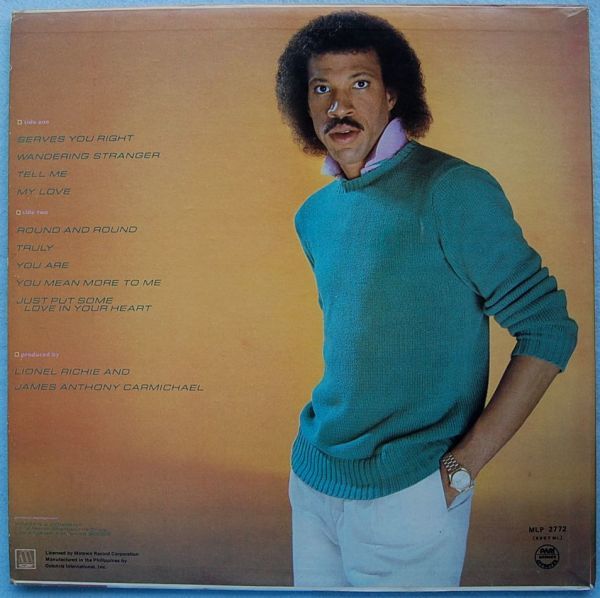 Lionel Richie - Lionel Richie MLP 2772 (6007 ML) フィリピン盤 LP_画像2